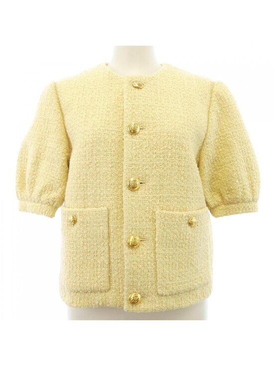 Celine Jackets & Blazers - Celine Boucle Natte Collarless Jacket